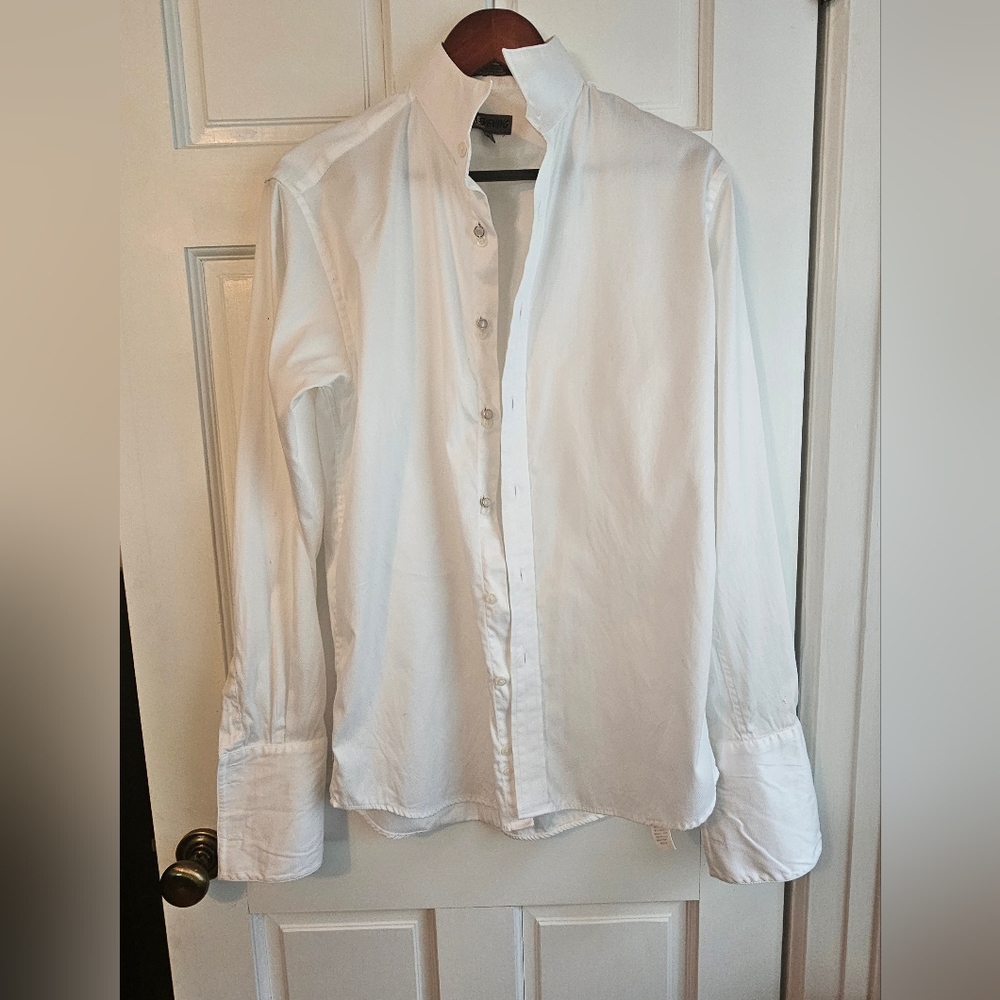 Men's Ike Behar Evening White cotton Tuxedo shirt. Size 15 1/2 34/35.